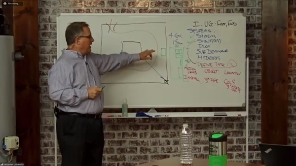 Kirk Alter Teaching at the Whiteboard for the Essentials of Project Management Class