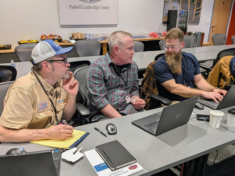 Small group work during the PHCC Essentials of Project Management class March 2026.